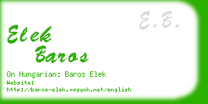 elek baros business card